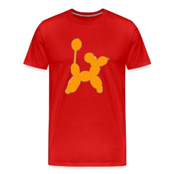 Ballon Hund - Männer Premium Bio T-Shirt - Rot - Vorne - Damien (186cm)