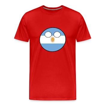 Countryball pays pays patrie Argentine - T-shirt bio Premium Homme - rouge - Devant - Damien (186cm)