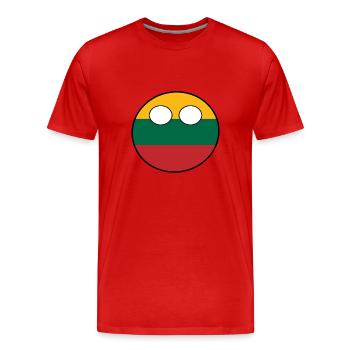 Countryball Pays Patrie Lituanie - T-shirt bio Premium Homme - rouge - Devant - Damien (186cm)