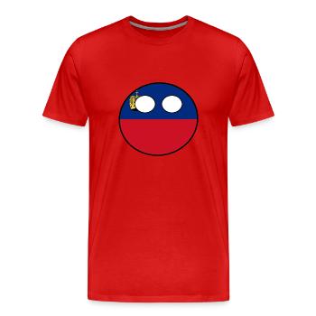 Countryball Pays Patrie Liechtenstein - T-shirt bio Premium Homme - rouge - Devant - Damien (186cm)