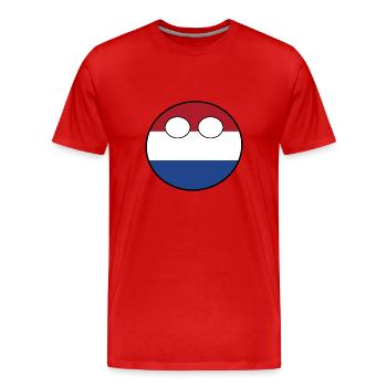 Countryball pays Patrie Pays-Bas - T-shirt bio Premium Homme - rouge - Devant - Damien (186cm)
