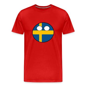 Countryball pays Patrie Suède - T-shirt bio Premium Homme - rouge - Devant - Damien (186cm)