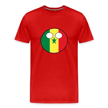 Countryball pays Patrie Sénégal - T-shirt bio Premium Homme - rouge - Devant - Damien (186cm)