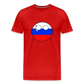 Countryball pays Patrie Slovénie - T-shirt bio Premium Homme - rouge - Devant - Damien (186cm)
