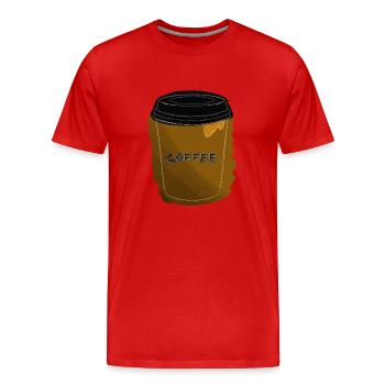 coffee becher mit outlines - Männer Premium Bio T-Shirt - Rot - Vorne - Damien (186cm)