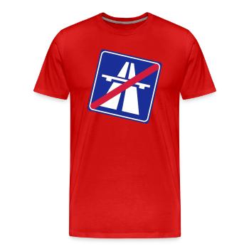 Ende der Autobahn - Männer Premium Bio T-Shirt - Rot - Vorne - Damien (186cm)