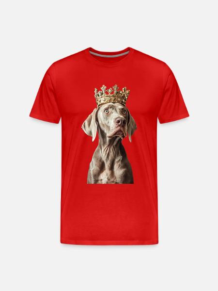 Weimaraner - Männer Premium Bio T-Shirt - Rot