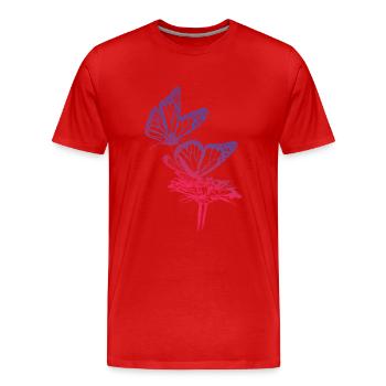 Monarch Butterfly Sketch Graphic Butterfly Lovers - T-shirt bio Premium Homme - rouge - Devant - Damien (186cm)
