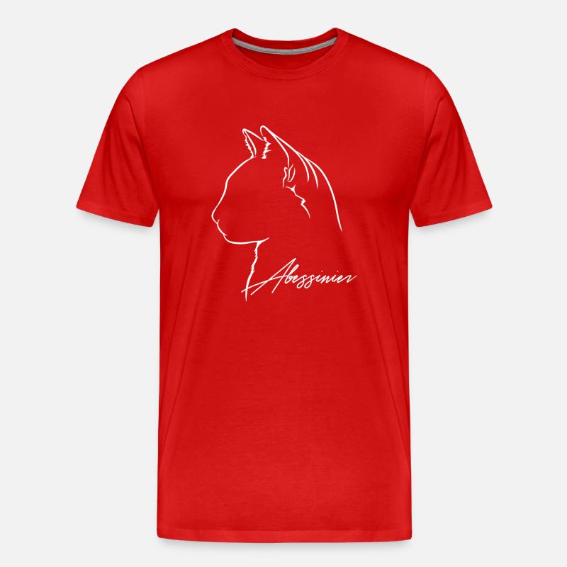 Abessinier Profil Katzen Katze Wilsigns - Männer Premium Bio T-Shirt - Rot