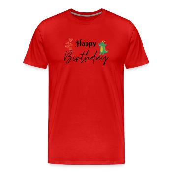 Bon anniversaire - T-shirt bio Premium Homme - rouge - Devant - Damien (186cm)