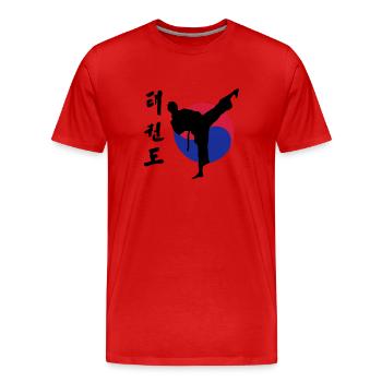 Taekwondo - Männer Premium Bio T-Shirt - Rot - Vorne - Damien (186cm)
