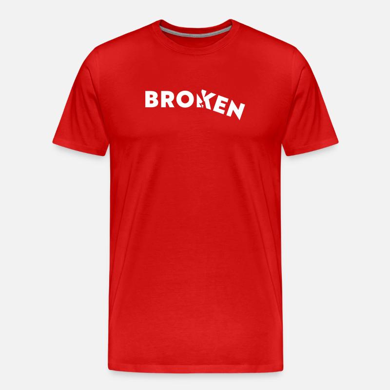 Broken - Gebrochen - Männer Premium Bio T-Shirt - Rot