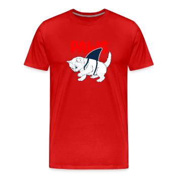 Katzen und Haikostüm - Männer Premium Bio T-Shirt - Rot - Vorne - Damien (186cm)