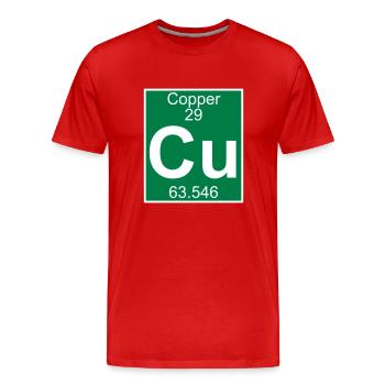 Copper (Cu) (element 29) - Men's Premium Organic T-Shirt - red - Front - Damien (186cm)