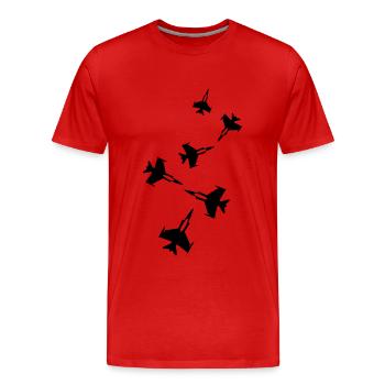 Symbole de jet d’avion - T-shirt bio Premium Homme - rouge - Devant - Damien (186cm)