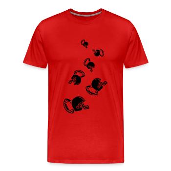 Casque de football - T-shirt bio Premium Homme - rouge - Devant - Damien (186cm)