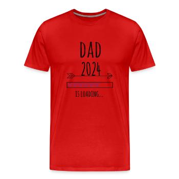 Cadeau papa de grossesse 2024 - T-shirt bio Premium Homme - rouge - Devant - Damien (186cm)