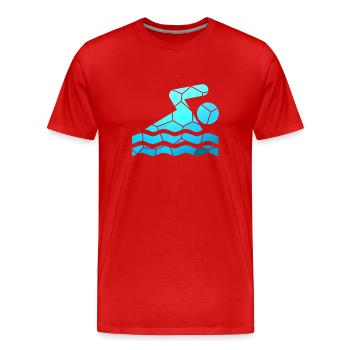 Schwimmerin - Männer Premium Bio T-Shirt - Rot - Vorne - Damien (186cm)