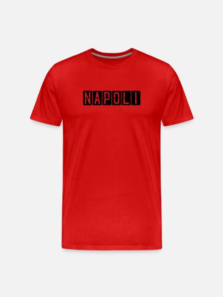 Napoli Flughafentafel - Männer Premium Bio T-Shirt - Rot
