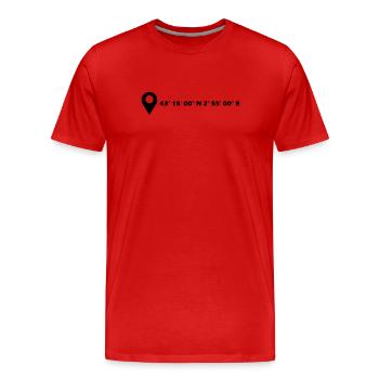 Coordonnées de Görlitz - T-shirt bio Premium Homme - rouge - Devant - Damien (186cm)