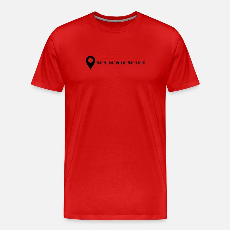 Wolfenbüttel Koordinaten - Männer Premium Bio T-Shirt - Rot