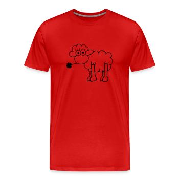 Les moutons avec du trèfle - T-shirt bio Premium Homme - rouge - Devant - Damien (186cm)