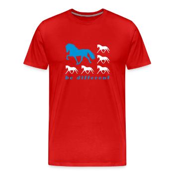 Be Different grey - Männer Premium Bio T-Shirt - Rot - Vorne - Damien (186cm)