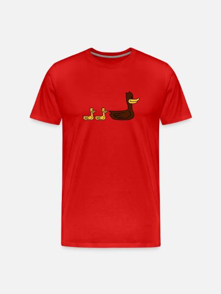 Duck Family - Men's Premium Organic T-Shirt - red