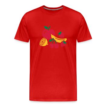 Fruits - T-shirt bio Premium Homme - rouge - Devant - Damien (186cm)
