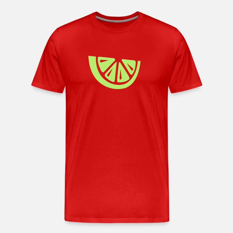 Limette - Männer Premium Bio T-Shirt - Rot