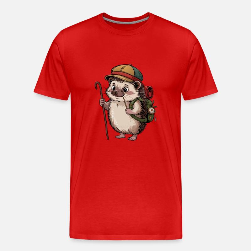 Igel mit Rucksack auf Wanderschaft - Männer Premium Bio T-Shirt - undefined