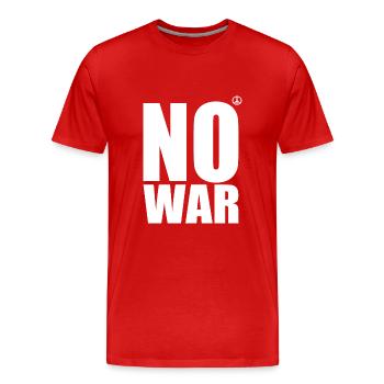 No war - Men's Premium Organic T-Shirt - red - Front - Damien (186cm)
