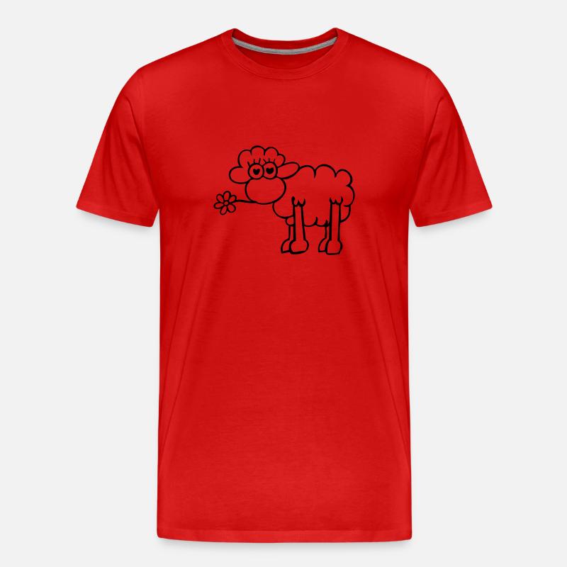 verliebtes Schaf 1farb - Männer Premium Bio T-Shirt - Rot