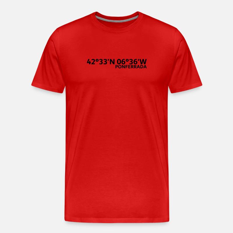 Coordonnées ponferrada - T-shirt bio Premium Homme - rouge