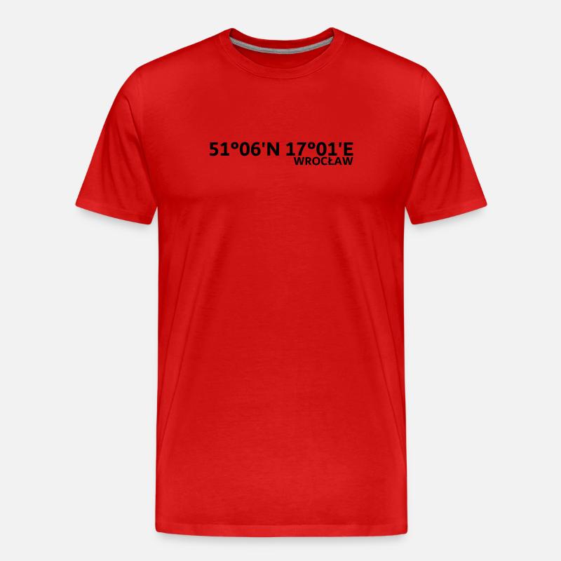 Wrocław Coordinates - Men's Premium Organic T-Shirt - red