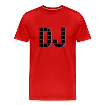 DJ - Männer Premium Bio T-Shirt - Rot - Vorne - Damien (186cm)