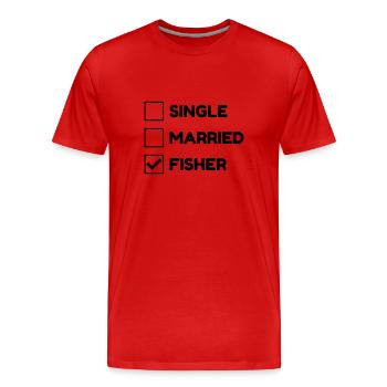 Fischerei Fischer Sport Sportler Spieler - Männer Premium Bio T-Shirt - Rot - Vorne - Damien (186cm)