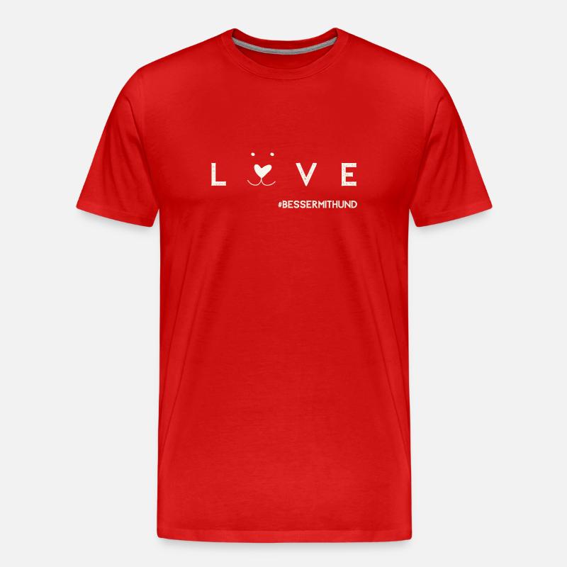 besser mit Hund - Männer Premium Bio T-Shirt - Rot