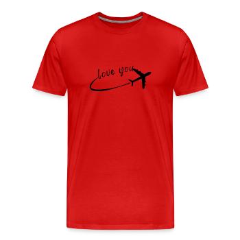 love you - Men's Premium Organic T-Shirt - red - Front - Damien (186cm)