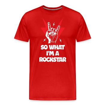 So What I Am Rockstars - Men's Premium Organic T-Shirt - red - Front - Damien (186cm)