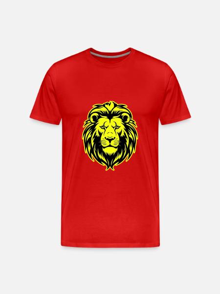Lion Head Portrait Icon - Men's Premium Organic T-Shirt - red