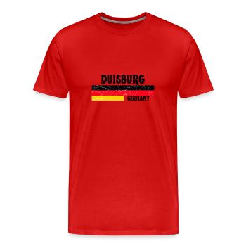 Duisbourg Allemagne Drapeau - T-shirt bio Premium Homme - rouge - Devant - Damien (186cm)