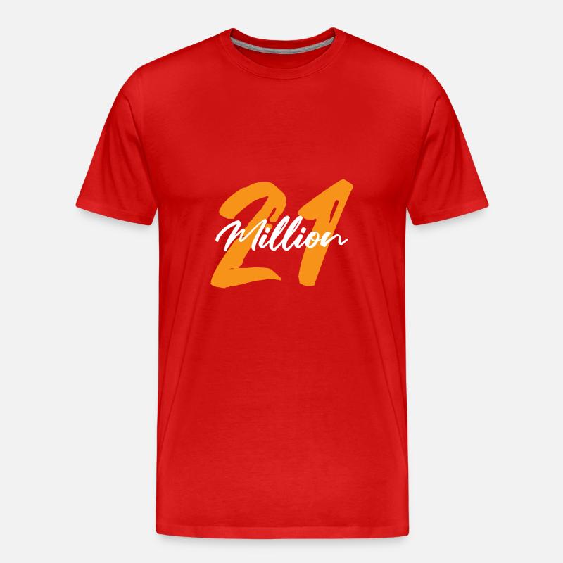 21 Million Bitcoin Blockchain Kryptowährung - Männer Premium Bio T-Shirt - Rot