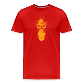 Orang-Utan-Gesicht orange - Männer Premium Bio T-Shirt - Rot - Vorne - Damien (186cm)