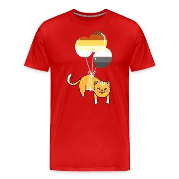 Cat Balloon Gay Bear Pride - T-shirt bio Premium Homme - rouge - Devant - Damien (186cm)