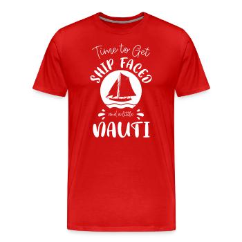Sailing Ship Sailor Shipping Yacht - Men's Premium Organic T-Shirt - red - Front - Damien (186cm)