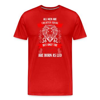 Löwe Tierkreiszeichen Konstellation - Männer Premium Bio T-Shirt - Rot - Vorne - Damien (186cm)