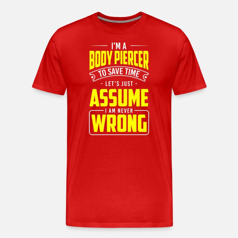 Piercing Tattoo Ring - Männer Premium Bio T-Shirt - Rot