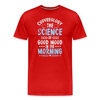 Tasse de grains de café Lève-tôt - T-shirt bio Premium Homme - rouge - Devant - Damien (186cm)
