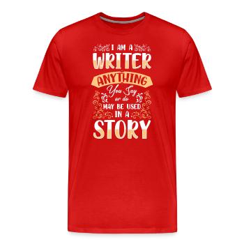 Writers Reading Books - Men's Premium Organic T-Shirt - red - Front - Damien (186cm)